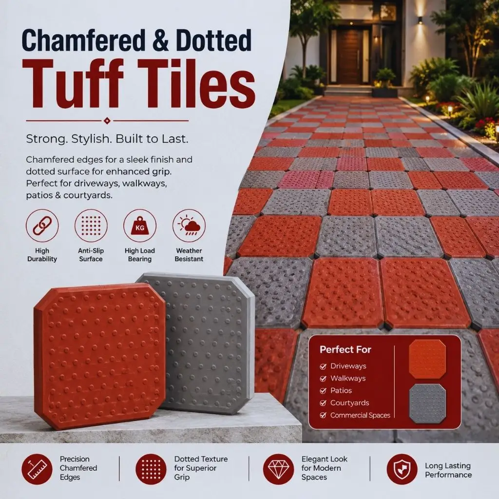 Chamfered & Dotted Tuff Tiles